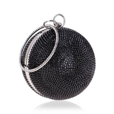 SEKUSA Ball Diamond Tassel Women Party Metal Crystal Clutches Evening  Wedding Bag Bridal Shoulder Handbag Wristlets Clutch