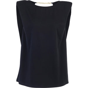Black Casual Backless Ladies  Sleeveless tops