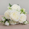 Beautiful Rose Peony Artificial Silk Flowers Small White Bouquet Vases for Home Party Winter Wedding Decoration Cheap Fake Plant