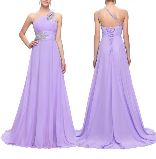 Women's formal prom evening dress beading sleeveless chiffon long wedding party dress Plus size Ceremony Cocktail Dresses