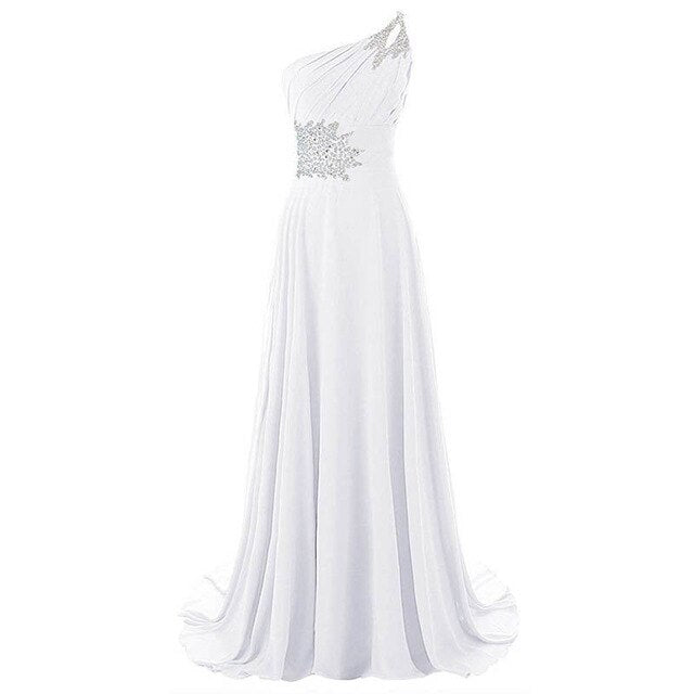 Women's formal prom evening dress beading sleeveless chiffon long wedding party dress Plus size Ceremony Cocktail Dresses