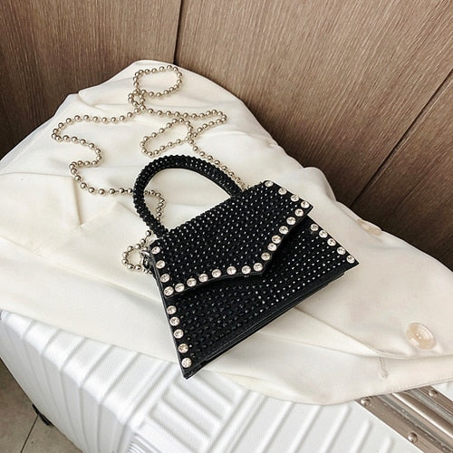 Rhinestone Crossbody Bags For Women 2020 Shiny Diamonds Chain Handbag Female Small Shoulder Bag Lady Casual Messenger Bag Totes