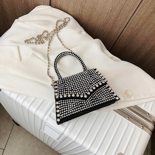 Rhinestone Crossbody Bags For Women 2020 Shiny Diamonds Chain Handbag Female Small Shoulder Bag Lady Casual Messenger Bag Totes