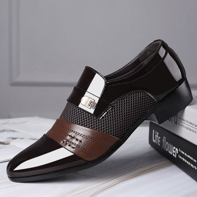 Mazefeng Fashion Slip On Men Dress Shoes Men Oxfords Fashion Business Dress Men Shoes 2020 New Classic Leather Men'S Suits Shoes