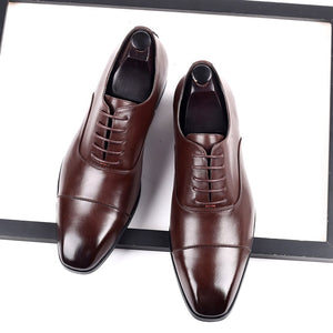 Men's Dress Shoes Square Toe Gentlemen Leather Shoes Trendy Business Style Slip On Fashion Men Shoes 2020 new