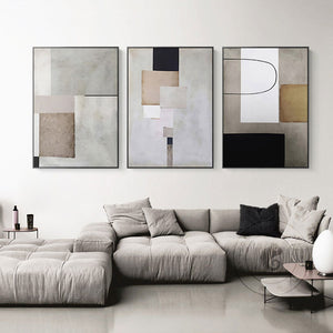Modern Geometric Abstract Painting Industrial Style Canvas Poster Print Minimalist Wall Art Pictures for Living Room Home Decor
