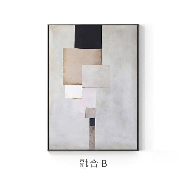 Modern Geometric Abstract Painting Industrial Style Canvas Poster Print Minimalist Wall Art Pictures for Living Room Home Decor