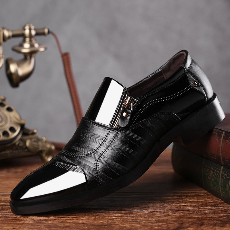 REETENE Fashion Business Dress Men Shoes 2020 New Classic Leather Men'S Suits Shoes Fashion Slip On Dress Shoes Men Oxfords