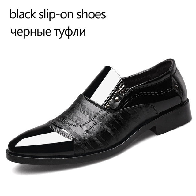 REETENE Fashion Business Dress Men Shoes 2020 New Classic Leather Men'S Suits Shoes Fashion Slip On Dress Shoes Men Oxfords