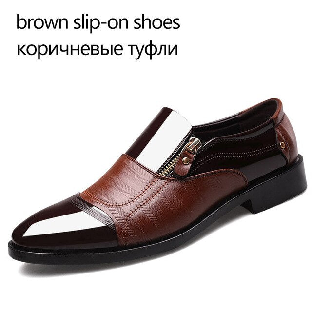 REETENE Fashion Business Dress Men Shoes 2020 New Classic Leather Men'S Suits Shoes Fashion Slip On Dress Shoes Men Oxfords