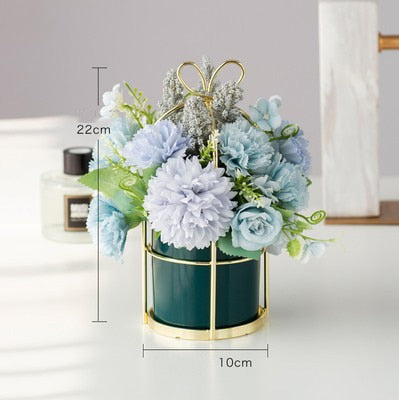 European Ceramic Vase Office Coffee Desktop Artificial Flower Pot Home Furnishing Decoration Crafts Livingroom Table Ornaments