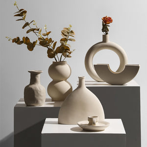 Creative Korean Ceramic Irregular Vase Decoration Dried Flower Plant Arrangement Living Room Home Decorat Ornaments