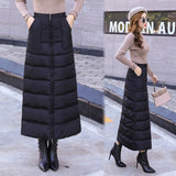 M-5XL Women's Skirts Fashion Winter Skirt 2020 New Windproof and Warm Zipper Down Cotton Skirt Large Size Black Skirts K1005