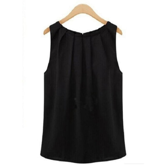 T-Shirt Women 2020 New Summer T Shirt Fashion Sleeveless Round Neck Chiffon Shirt Cheap Cloth Korean Vestidos