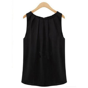 T-Shirt Women 2020 New Summer T Shirt Fashion Sleeveless Round Neck Chiffon Shirt Cheap Cloth Korean Vestidos