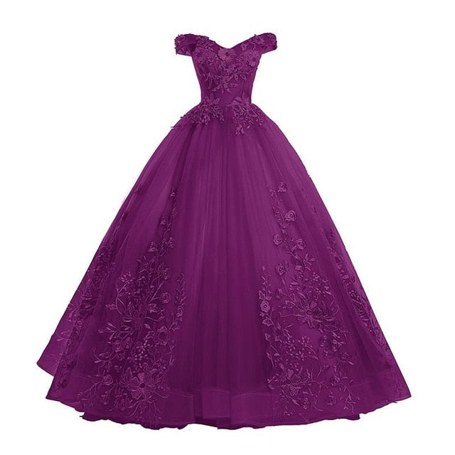 Gryffon Quinceanera Dresses Party Prom Lace Embroidery Off The Shoulder Ball Gown 5 Colors Quinceanera Dress Plus Size