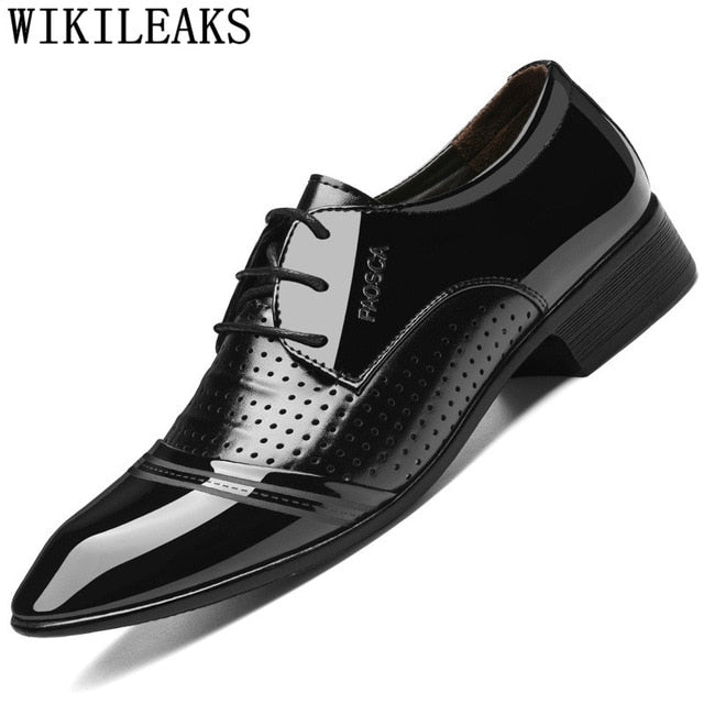 Black Designer Formal Oxford Shoes For Men Wedding Shoes Leather Italy Pointed Toe Mens Dress Shoes 2021 Sapato Oxford Masculino