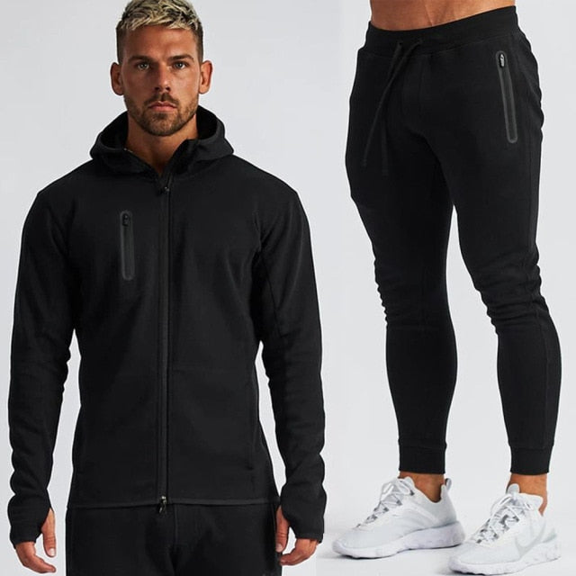 ROEGADYN Tracksuit For Men Hoodie Fitness Gym Clothing Men Running Set Sportswear Jogger Men'S Tracksuit Winter Suit Sports Gym