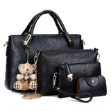 Fashion 4pcs/Set Women Bag PU Leather Luxury Designer Bags Handbag Messenger Bag Shoulder Bag Wallet Bags Dropshipping 30#97