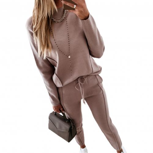 Solid Tracksuit Women Two Piece Set Autumn Clothes Oversize Sweatshirt Top Drawstring Pants Jogging Suit Female Leisure Outfits