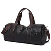 Cylindrical Soft Leather Gym Bag