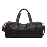 Cylindrical Soft Leather Gym Bag