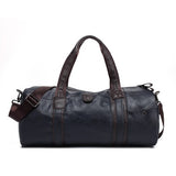 Cylindrical Soft Leather Gym Bag