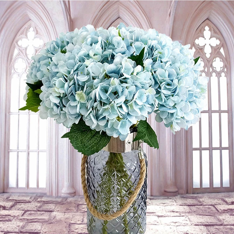 Artificial Flowers Cheap Silk Hydrangea Bride Bouquet Wedding Home New Year Decoration Accessories for Vase Plants Arrangement