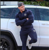 Men's Hoodie Jacket + Pants Tracksuit Male splice Long Sleeve Casual 2 Piece Set male pocket zipper slim Fit Joggers Gym Suit