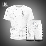 Tracksuit for Men Summer Shorts Sets Short Sleeve T-Shirt and Shorts Sets Casual Clothing Mens Sports Wear Gym Men Sweat Suits