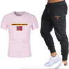 2021new brand men's T-shirt and trouser summer suit