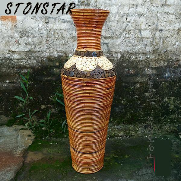 Large Floor Vase Big Living Room Decorative Home Art & Craft Flower Pot Woven Antique Big Vase 1657178