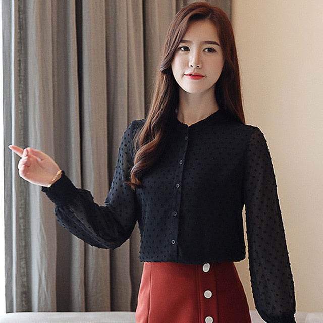 Woman long Sleeve  White Blouse  Office Work Wear Women Blouse Shirt Blusas