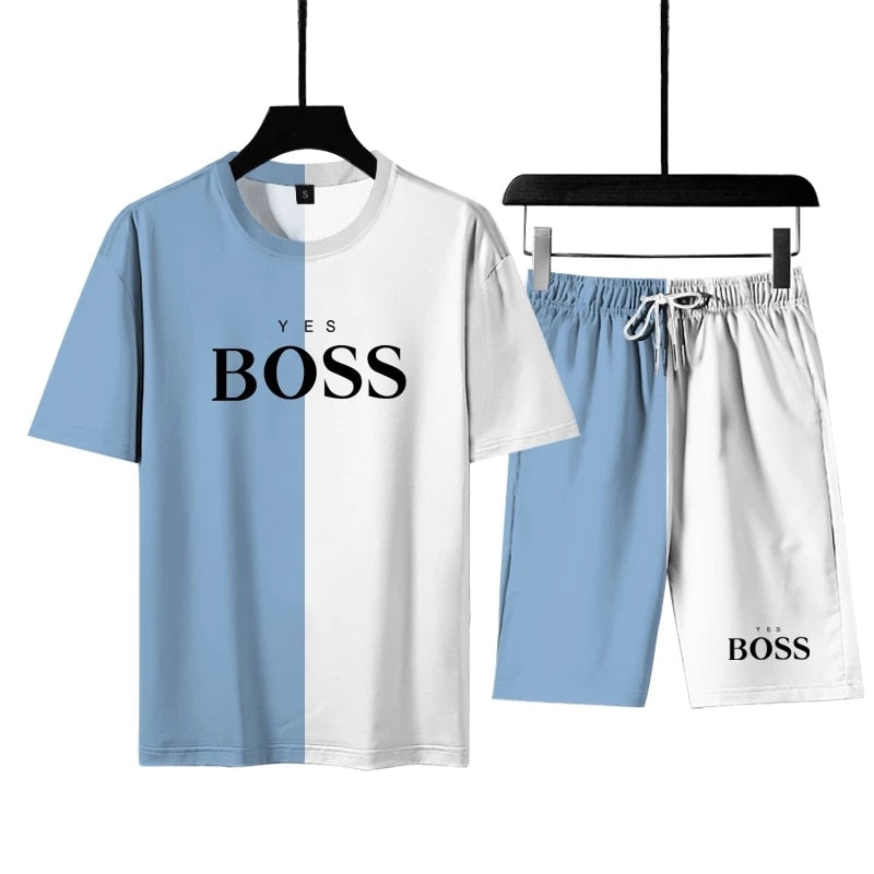 Brand Boss Summer Thin Men's  Sportswear Suit Two Piece