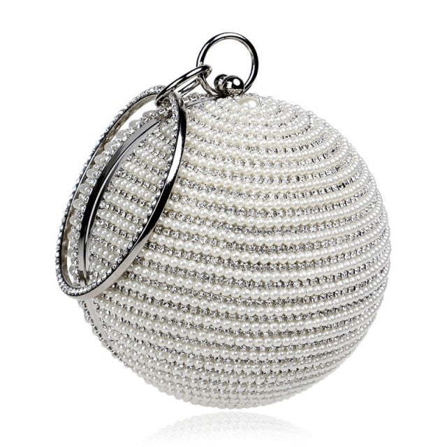 SEKUSA Ball Diamond Tassel Women Party Metal Crystal Clutches Evening  Wedding Bag Bridal Shoulder Handbag Wristlets Clutch