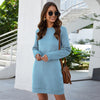 Casual Sweater Dress Mini Short Thick O-neck Long Sleeve Spring Winter Dress 2021 Slim Fit Ladies Knitted Fashion Vestidos