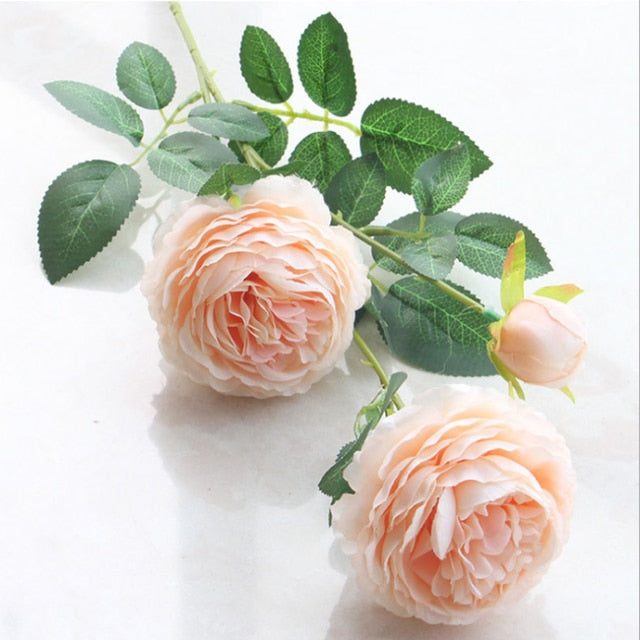 3 Heads Fake Peony Vases for Home Decoration Accessories Wedding Decorative Flowers Scrapbooking Garden Household Products