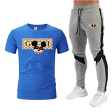 Fashion Men's Sets T Shirts+pants Two Pieces Sets Casual Tracksuit