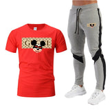 Fashion Men's Sets T Shirts+pants Two Pieces Sets Casual Tracksuit