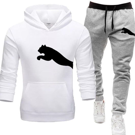 PUMA Mens hoodies+Pants pattern Sport Suits Casual Sweatshirts Tracksuit 2021