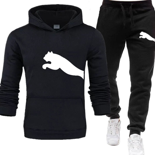 PUMA Mens hoodies+Pants pattern Sport Suits Casual Sweatshirts Tracksuit 2021