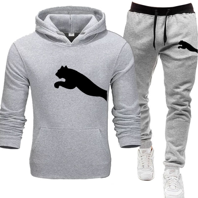 PUMA Mens hoodies+Pants pattern Sport Suits Casual Sweatshirts Tracksuit 2021