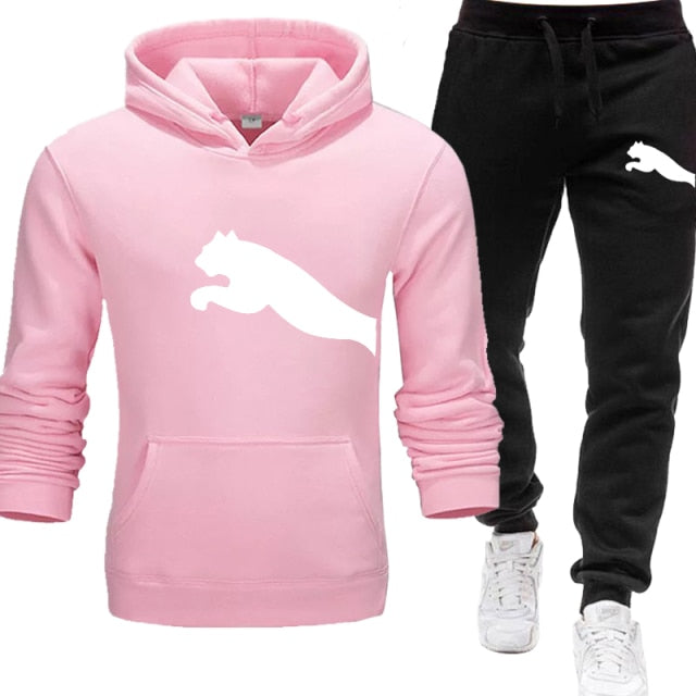 PUMA Mens hoodies+Pants pattern Sport Suits Casual Sweatshirts Tracksuit 2021