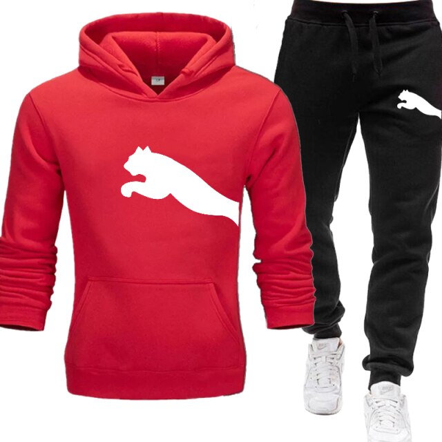 PUMA Mens hoodies+Pants pattern Sport Suits Casual Sweatshirts Tracksuit 2021