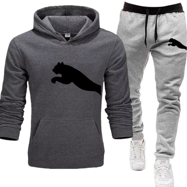 PUMA Mens hoodies+Pants pattern Sport Suits Casual Sweatshirts Tracksuit 2021