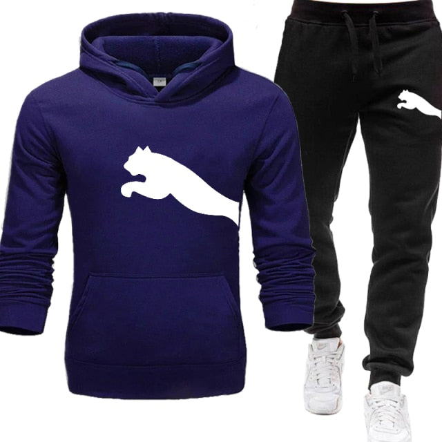 PUMA Mens hoodies+Pants pattern Sport Suits Casual Sweatshirts Tracksuit 2021