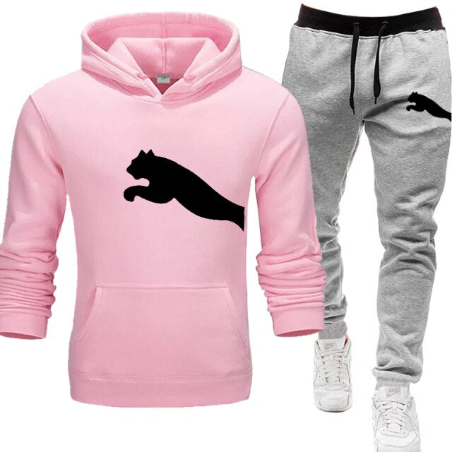 PUMA Mens hoodies+Pants pattern Sport Suits Casual Sweatshirts Tracksuit 2021