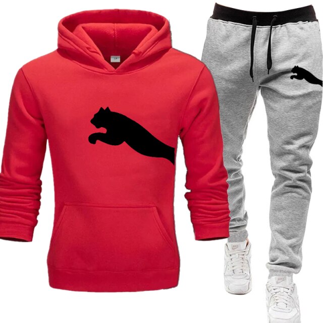 PUMA Mens hoodies+Pants pattern Sport Suits Casual Sweatshirts Tracksuit 2021