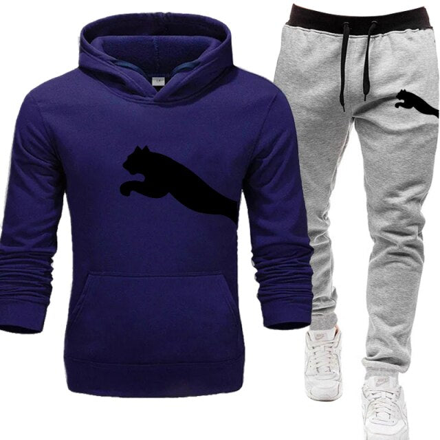 PUMA Mens hoodies+Pants pattern Sport Suits Casual Sweatshirts Tracksuit 2021