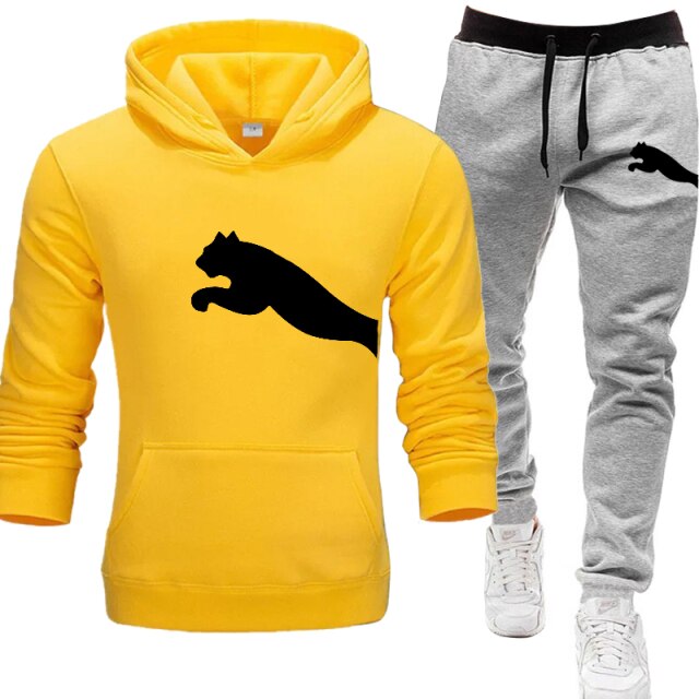 PUMA Mens hoodies+Pants pattern Sport Suits Casual Sweatshirts Tracksuit 2021